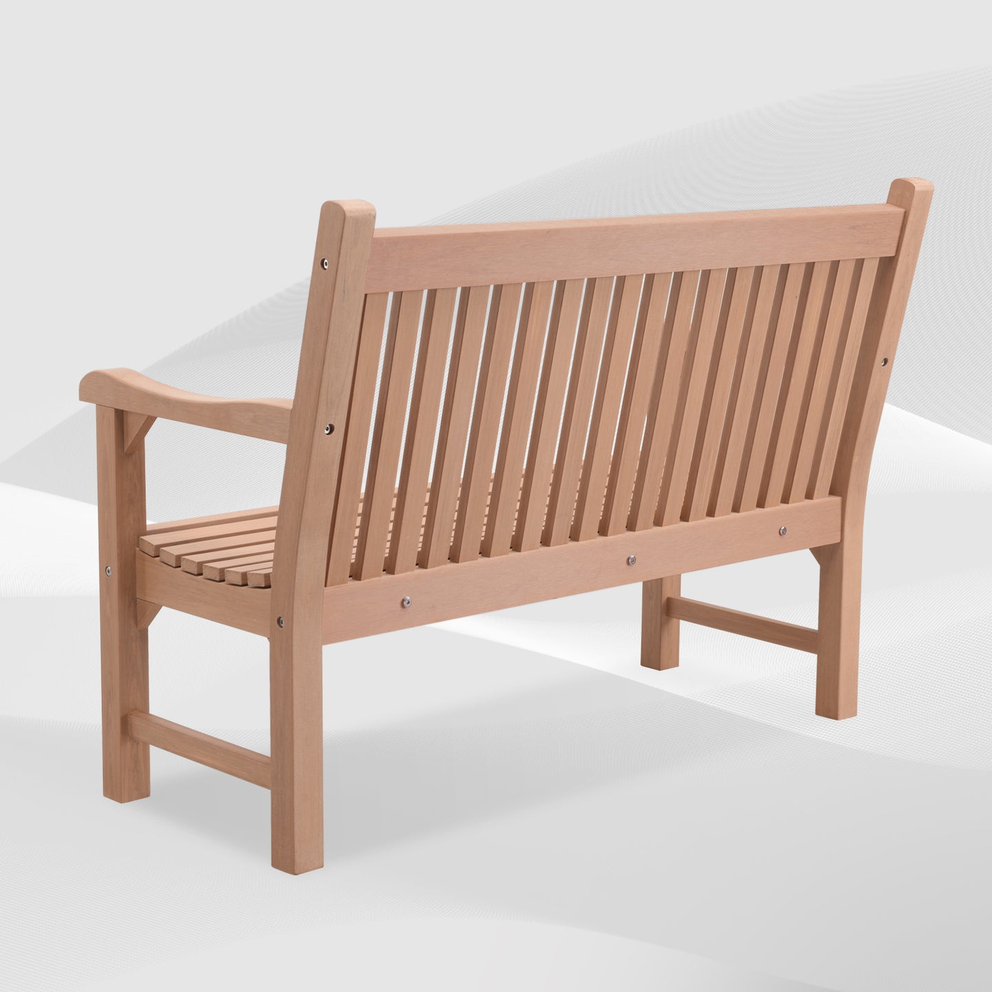 Psilvam Garden Bench, 2-Person Poly Lumber Patio Bench
